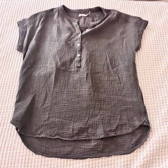 Faherty Dream Cotton Gauze Desmond Top - Picture 3 of 4